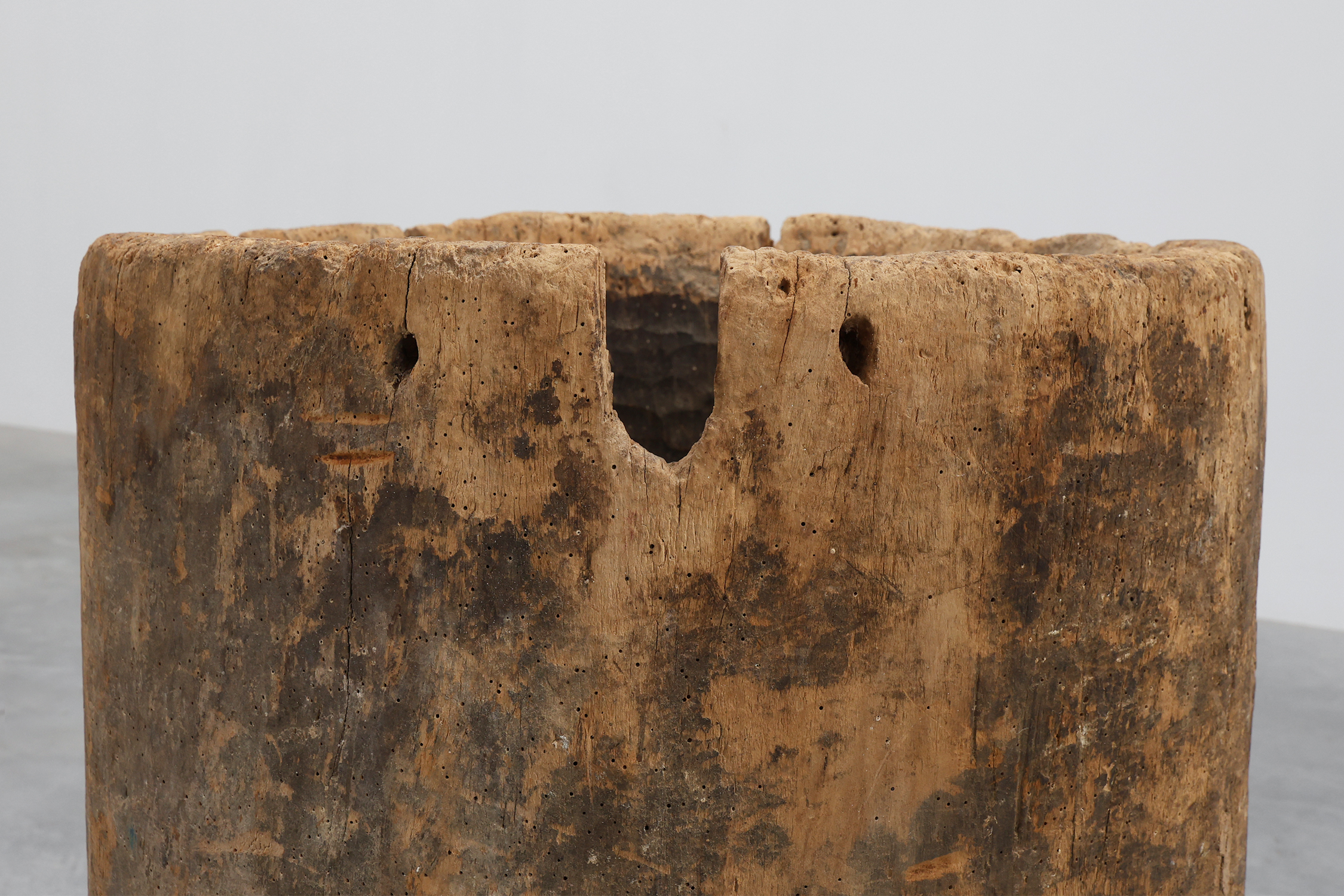 19th Century French Primitive Hollowed Oak Tree Trunk Planterthumbnail